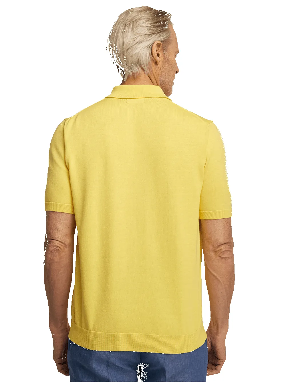 Supima Cotton Three Button Polo - Light Yellow sold by Paul Fredrick product image thumbnail 5