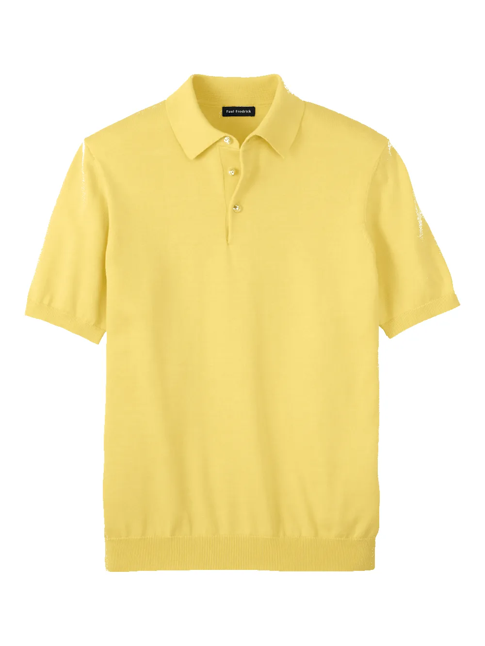 Supima Cotton Three Button Polo - Light Yellow sold by Paul Fredrick