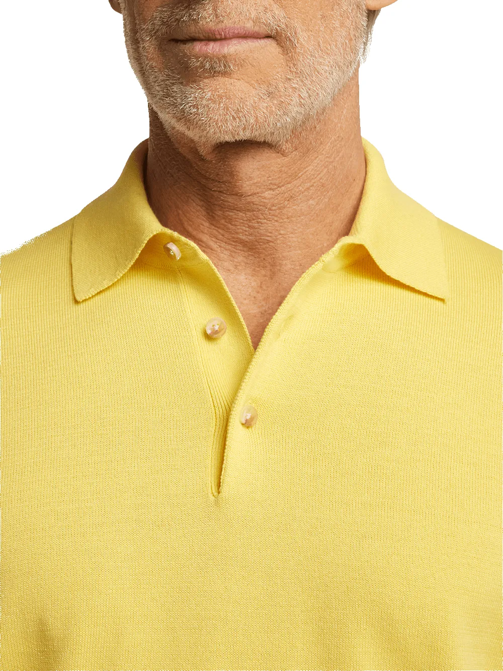 Supima Cotton Three Button Polo - Light Yellow sold by Paul Fredrick product image thumbnail 3