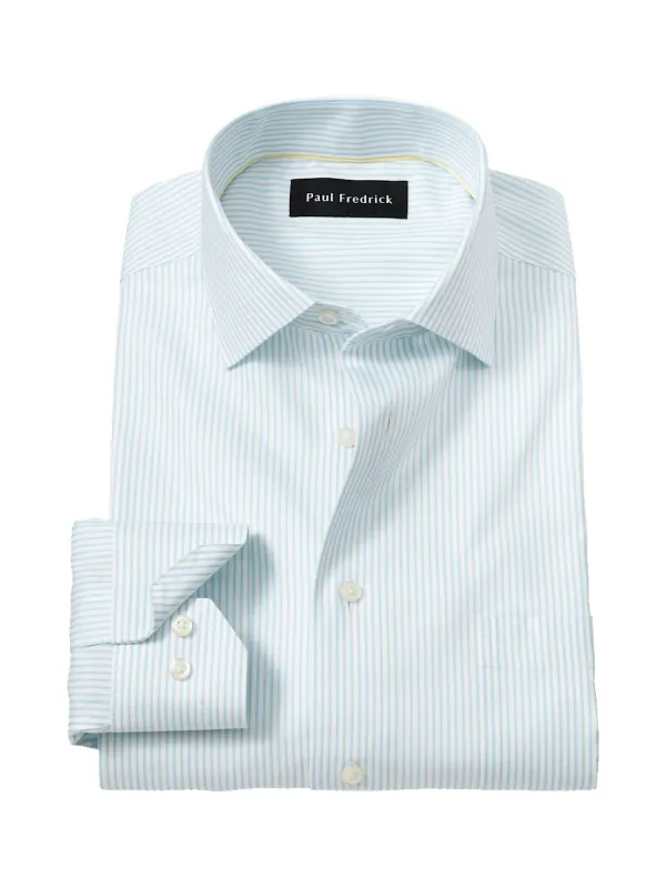 Comfort Stretch Non-Iron Stripe Dress Shirt - Light Blue made by Paul Fredrick
