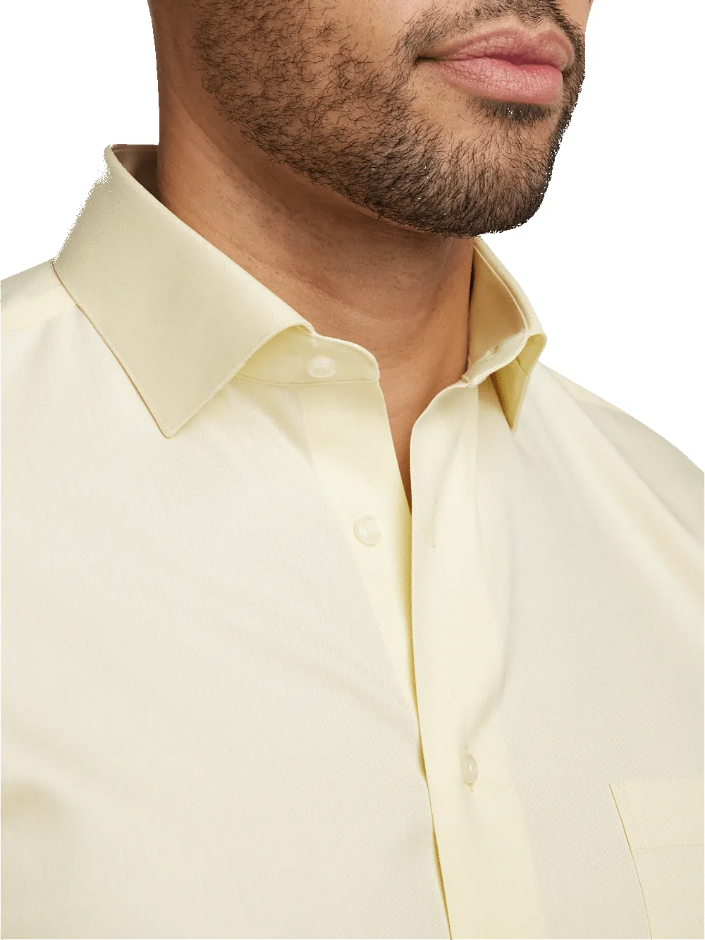 Comfort Stretch Non-Iron Herringbone Dress Shirt - Yellow sold by Paul Fredrick product image thumbnail 3