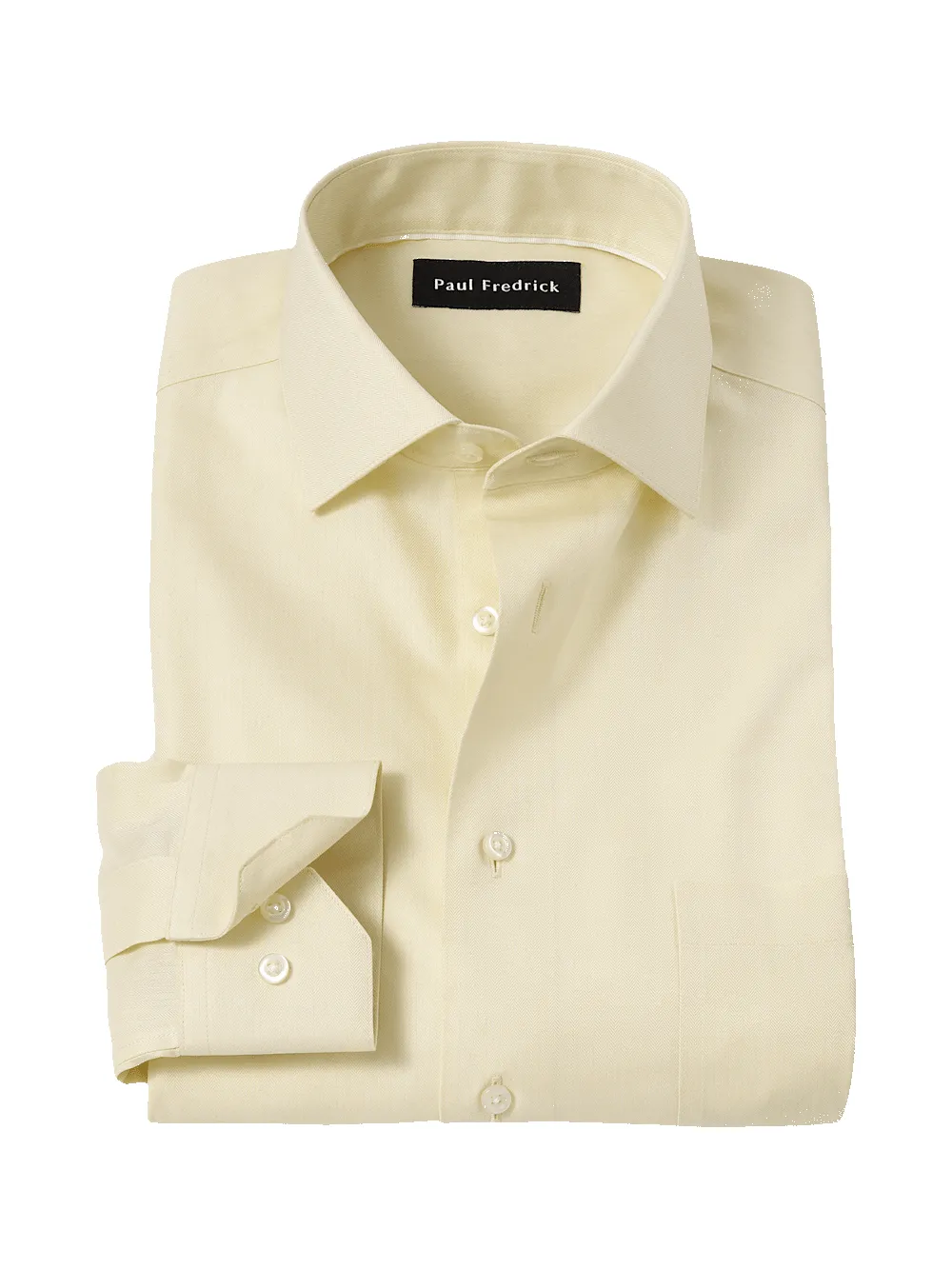 Comfort Stretch Non-Iron Herringbone Dress Shirt - Yellow sold by Paul Fredrick