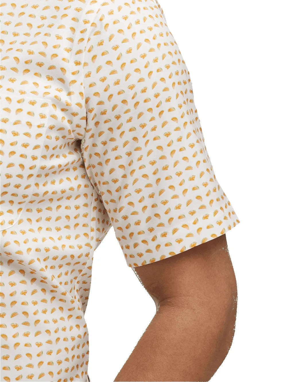 Comfort Stretch Non-Iron Novelty Dress Shirt With Contrast Trim - White/melon sold by Paul Fredrick product image thumbnail 4