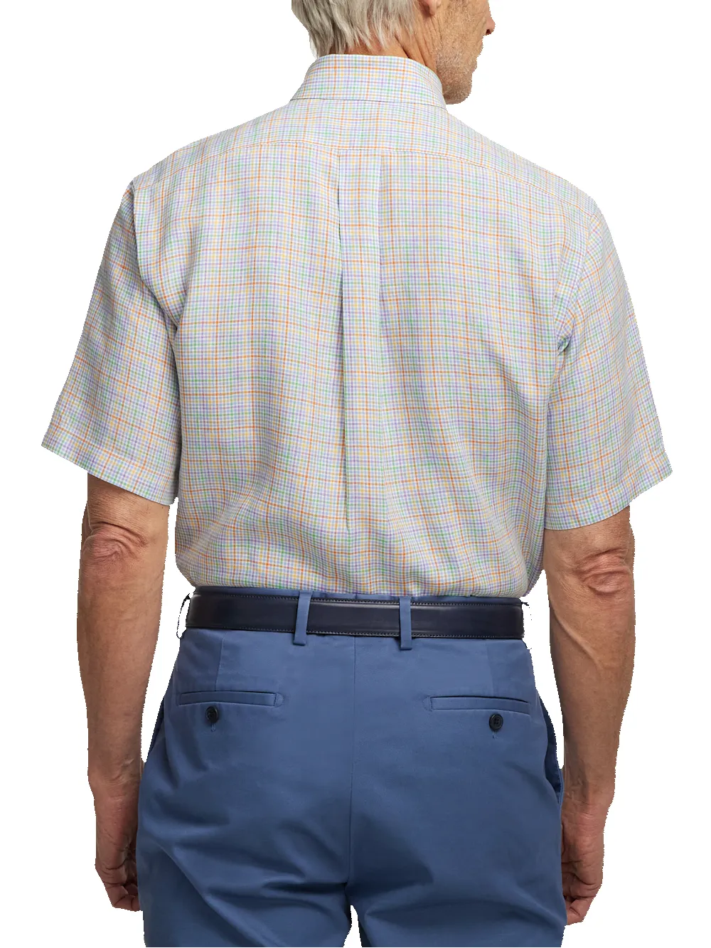 Non-Iron Linen Plaid Dress Shirt With Contrast Trim - Multi sold by Paul Fredrick product image thumbnail 5