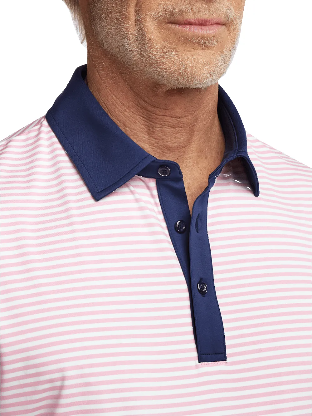 Performance Blend Three Button Polo - Pink sold by Paul Fredrick product image thumbnail 3