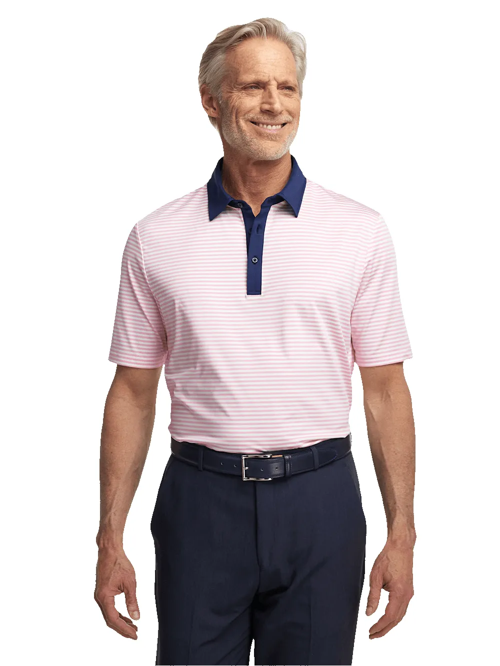 Performance Blend Three Button Polo - Pink sold by Paul Fredrick product image thumbnail 5