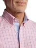 Comfort Stretch Non-Iron Windowpane Dress Shirt With Contrast Trim - Pink/blue sold by Paul Fredrick