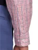 Comfort Stretch Non-Iron Windowpane Dress Shirt With Contrast Trim - Pink/blue sold by Paul Fredrick