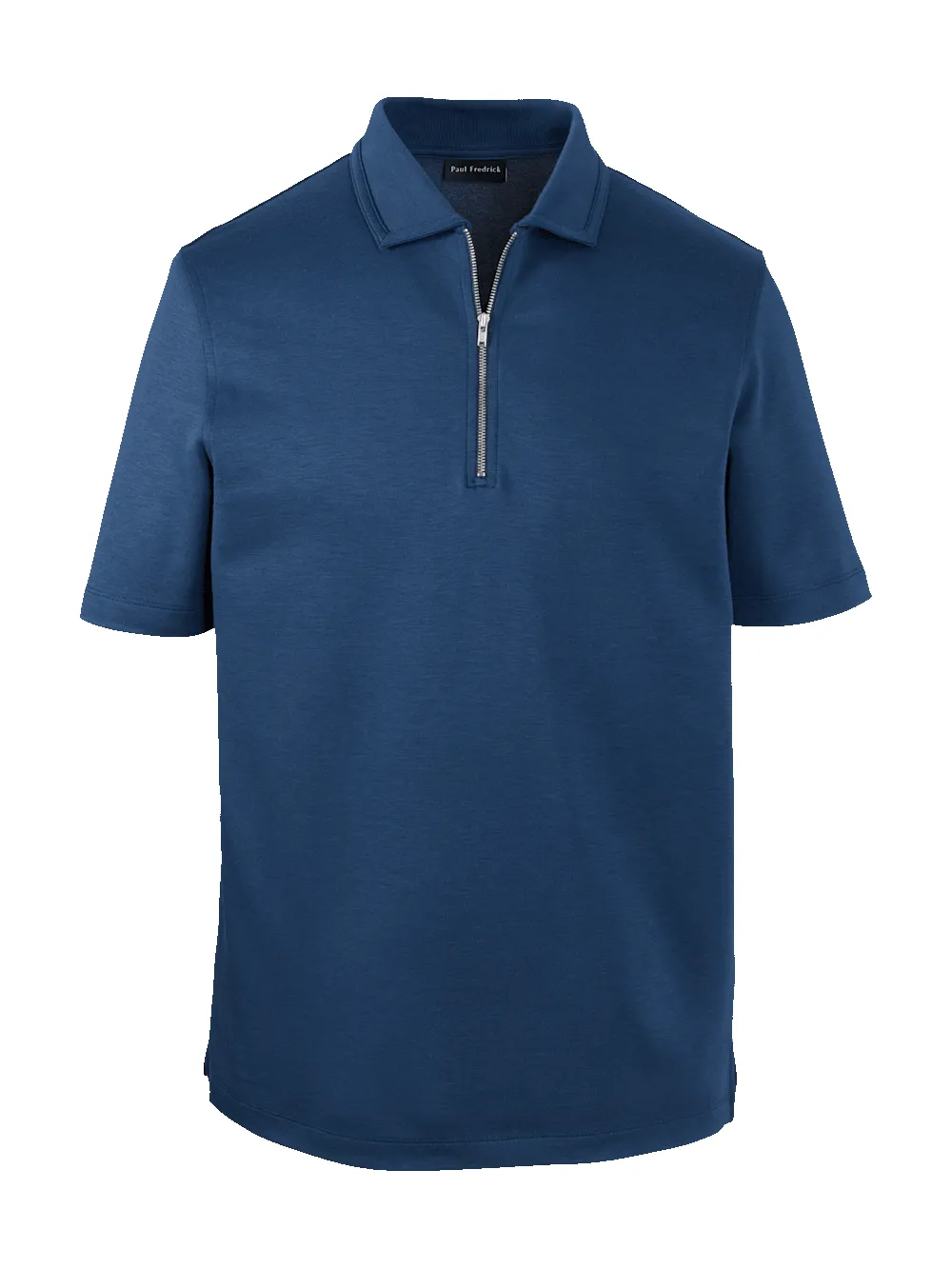 Lyocell Blend Quarter Zip Polo - Navy sold by Paul Fredrick