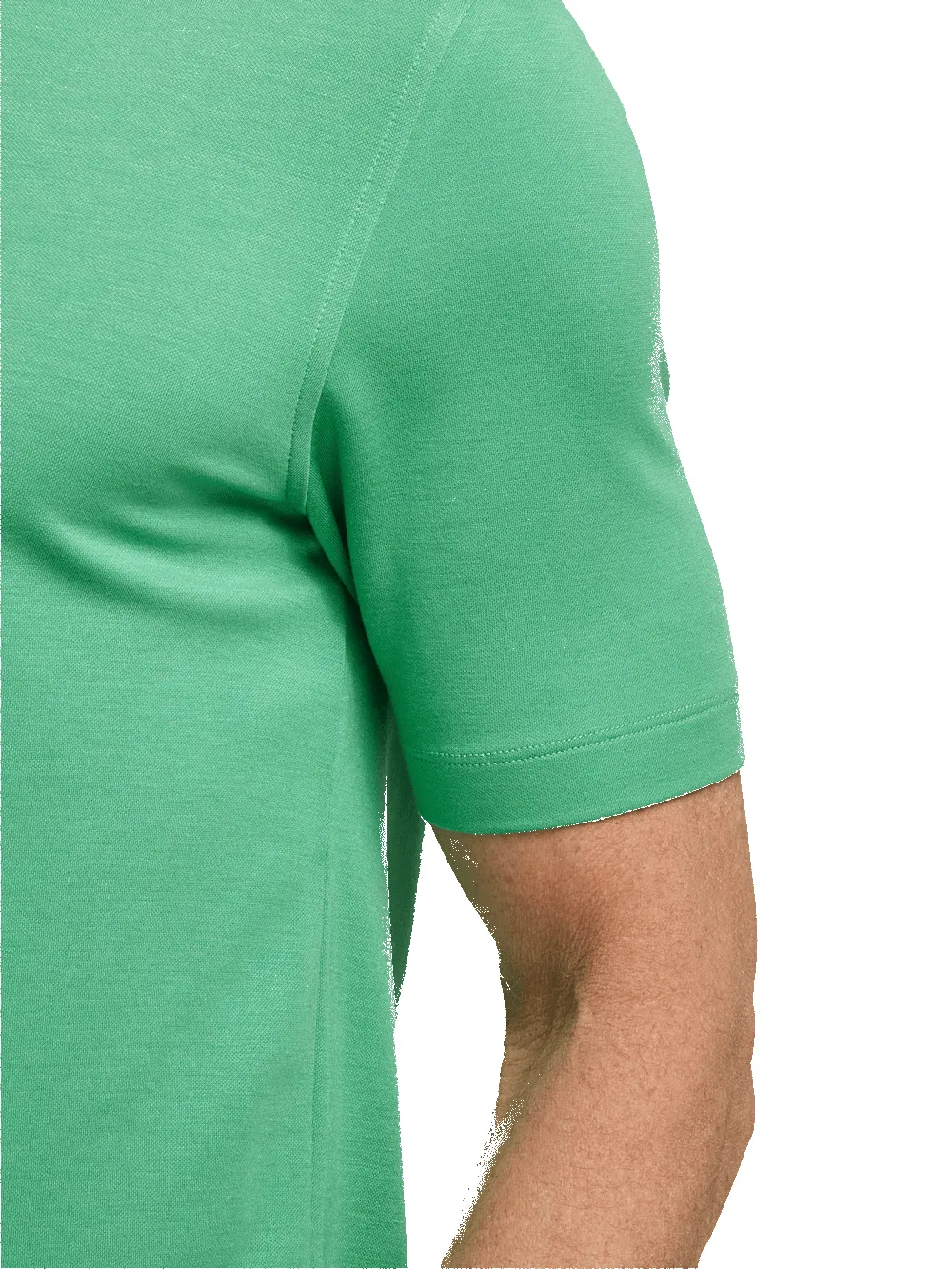 Lyocell Blend Quarter Zip Polo - Green sold by Paul Fredrick product image thumbnail 4
