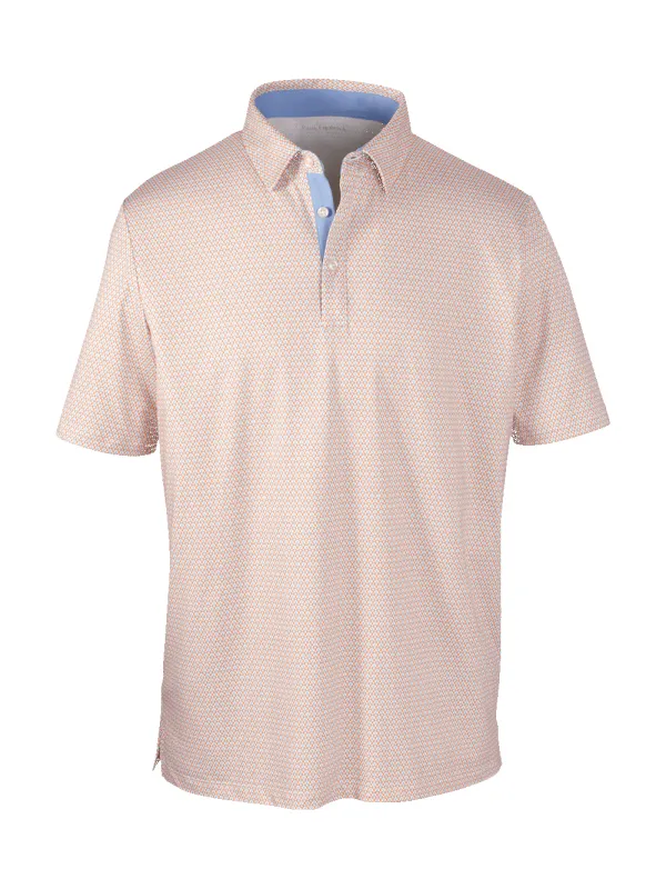 Performance Blend Three Button Polo - Orange Multi sold by Paul Fredrick