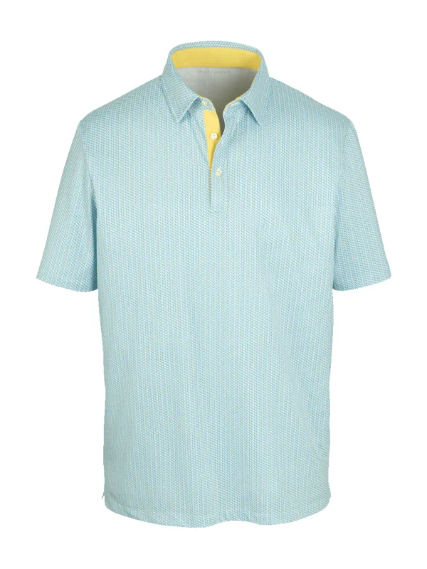 Performance Blend Three Button Polo - Yellow Multi sold by Paul Fredrick