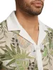 Linen Blend Button Front Camp Collar - Multi sold by Paul Fredrick