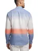 Linen Blend Horizontal Stripe Casual Shirt - Orange/blue sold by Paul Fredrick