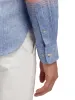 Linen Blend Horizontal Stripe Casual Shirt - Orange/blue sold by Paul Fredrick