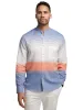 Linen Blend Horizontal Stripe Casual Shirt - Orange/blue sold by Paul Fredrick