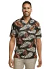 Linen Blend Tropical Print Casual Shirt - Black Multi sold by Paul Fredrick