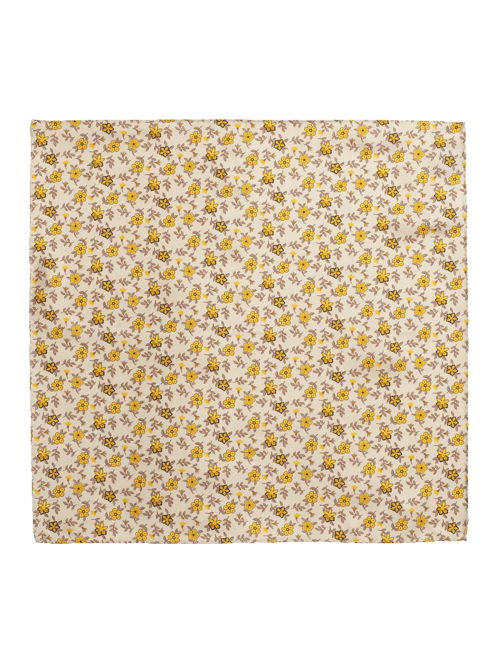 Floral Silk Pocket Square - Tan/yellow sold by Paul Fredrick product image thumbnail 2