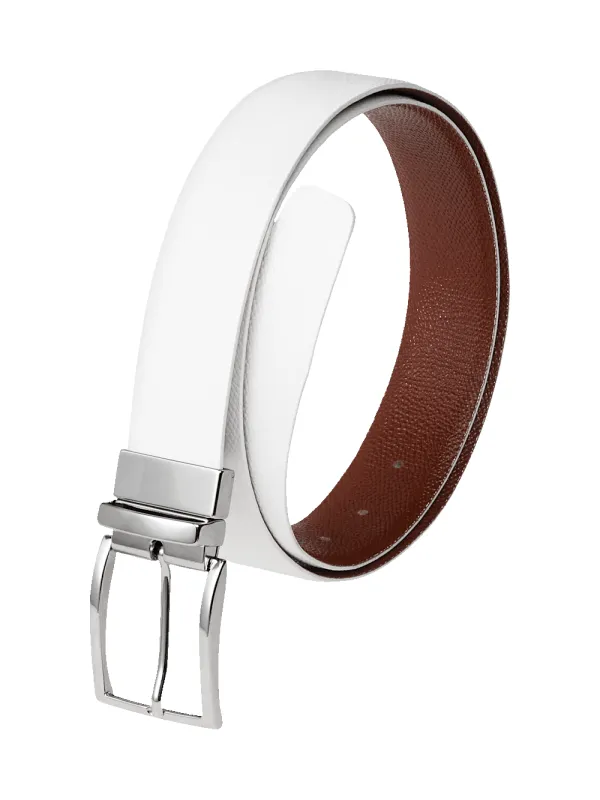 Anthony Reversible Belt - White/chestnut sold by Paul Fredrick