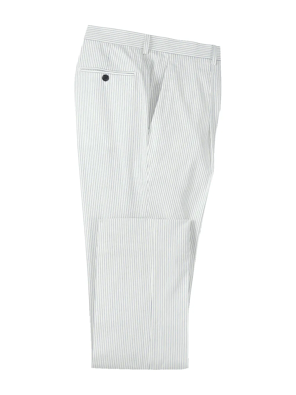 Cotton Stretch Stripe Seersucker Single Pleat Suit Pants - White/blue sold by Paul Fredrick
