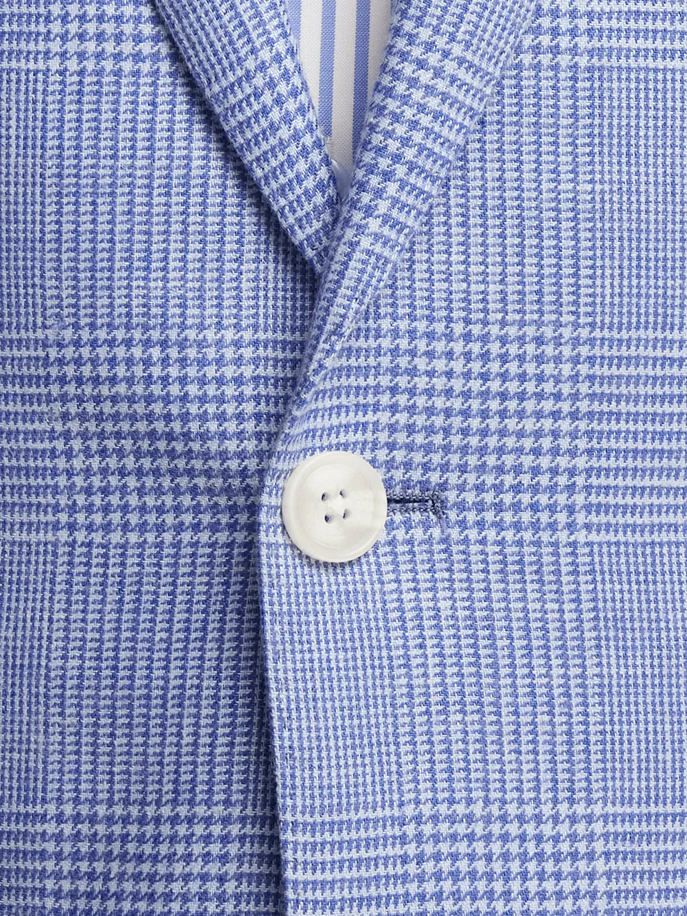 Linen Blend Single Breasted Notch Lapel Sport Coat - Blue sold by Paul Fredrick product image thumbnail 5