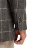 Linen Windowpane Single Breasted Notch Lapel Sport Coat - Charcoal sold by Paul Fredrick