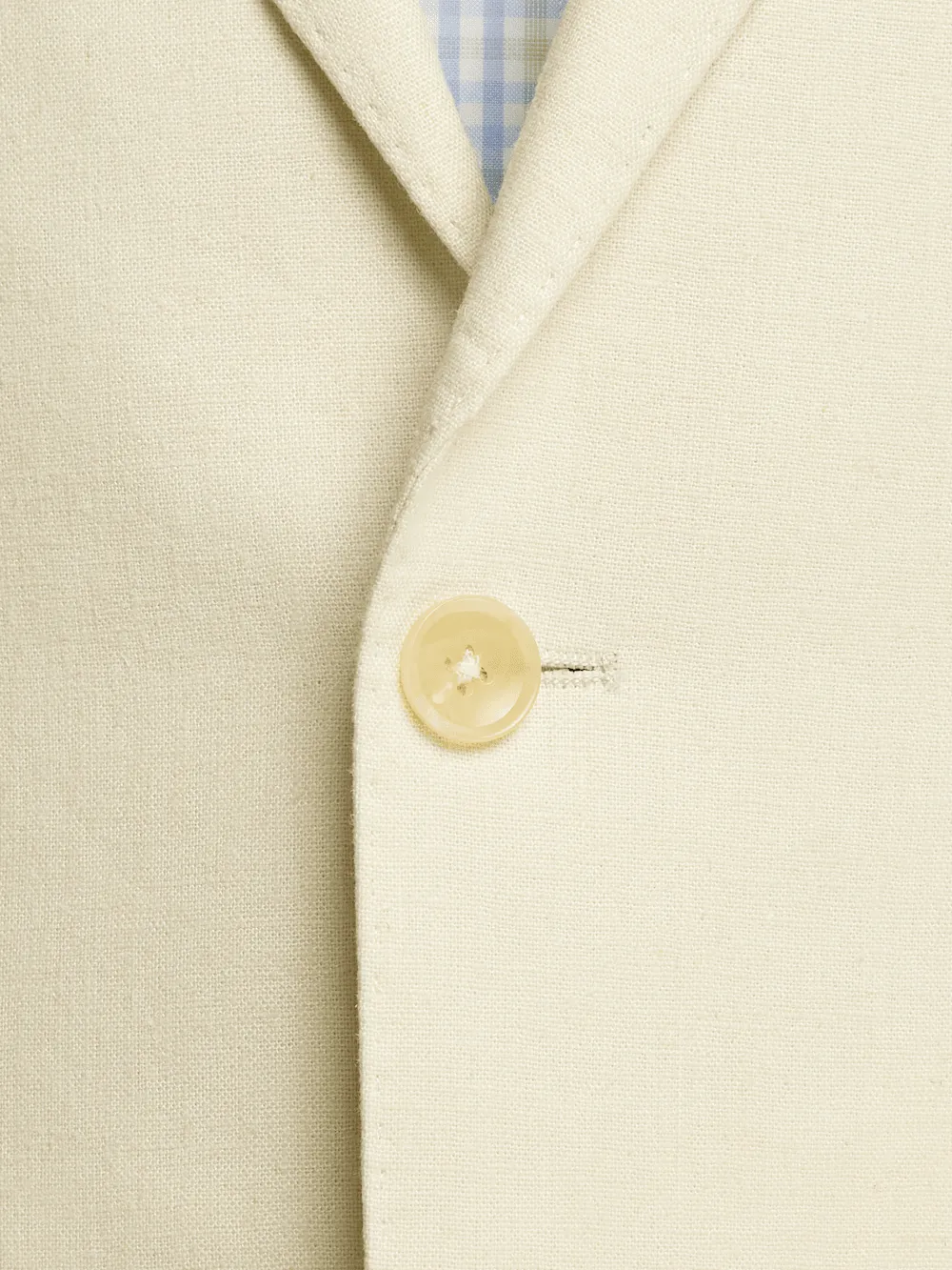Linen Blend Single Breasted Notch Lapel Sport Coat - Butter sold by Paul Fredrick product image thumbnail 5