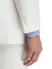 Linen Blend Double Breasted Peak Lapel Suit Jacket - White sold by Paul Fredrick