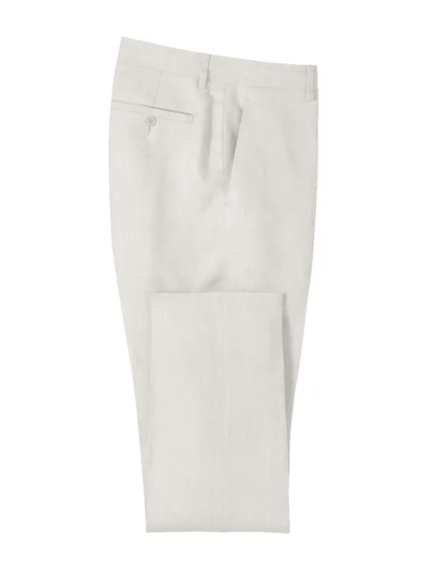 Linen Chambray Twill Pants - Ivory sold by Paul Fredrick