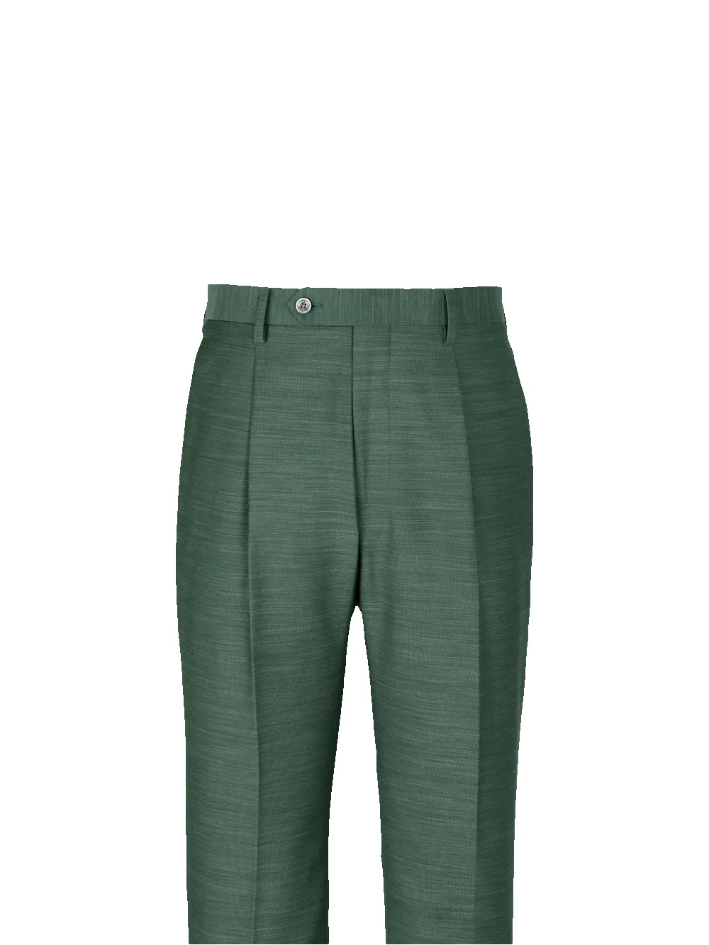 Microfiber Linen Blend Single Pleat Suit Pants - Green sold by Paul Fredrick product image thumbnail 2