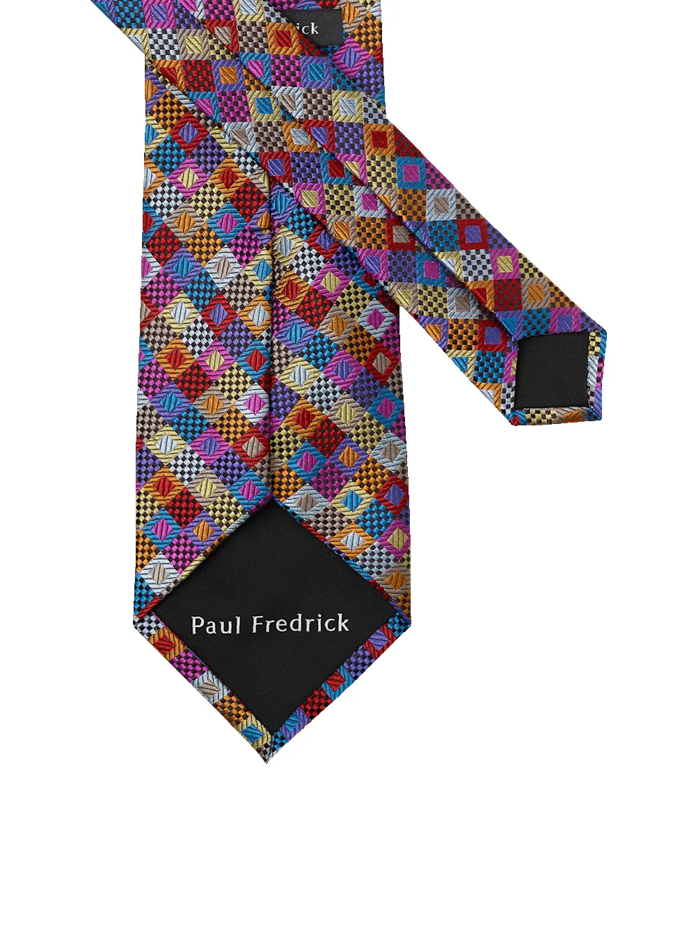 Geometric Woven Silk Tie - Multi sold by Paul Fredrick product image thumbnail 3