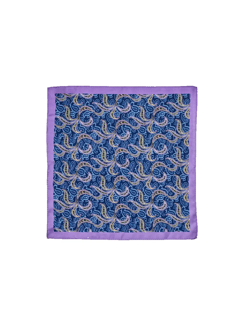 Paisley Silk Pocket Square - Blue Multi sold by Paul Fredrick product image thumbnail 2