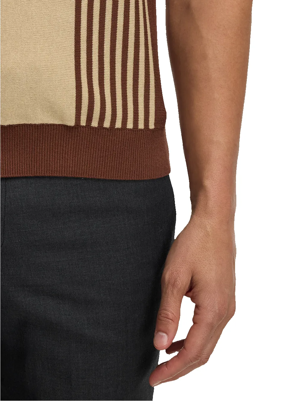 Cotton Three Button Front Polo - Brown sold by Paul Fredrick product image thumbnail 4