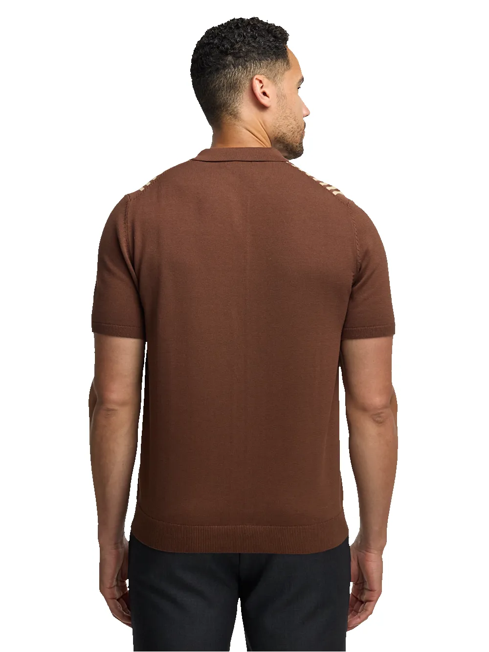 Cotton Three Button Front Polo - Brown sold by Paul Fredrick product image thumbnail 5