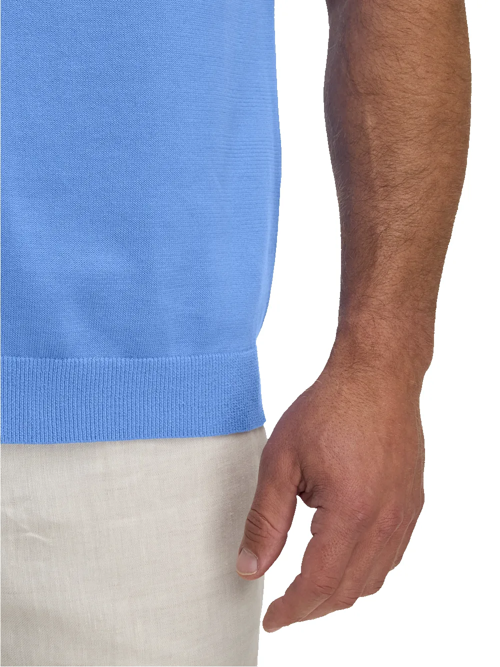 Cotton Button Front Camp Collar Sweater - Blue sold by Paul Fredrick product image thumbnail 4