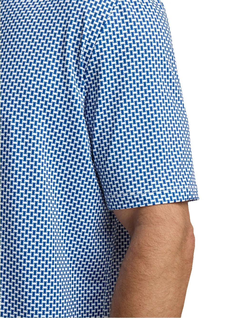 Performance Blend Three Button Patterned Performance Polo - Navy sold by Paul Fredrick product image thumbnail 4