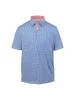 Performance Blend Three Button Patterned Performance Polo - Navy sold by Paul Fredrick
