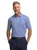 Performance Blend Three Button Patterned Performance Polo - Navy sold by Paul Fredrick