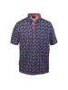 Cotton Full Button Front Polo - Navy Multi sold by Paul Fredrick