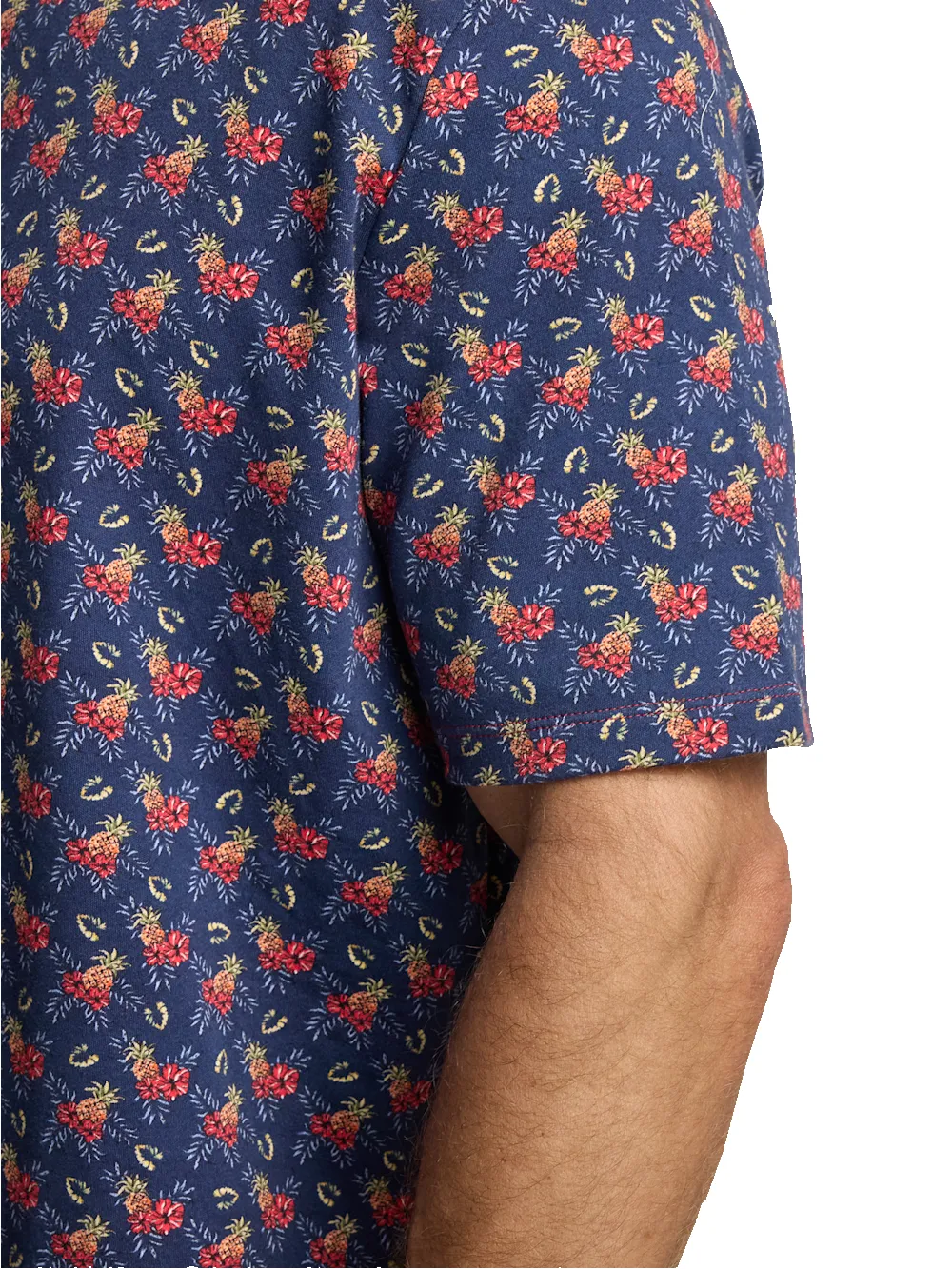 Cotton Full Button Front Polo - Navy Multi sold by Paul Fredrick product image thumbnail 4