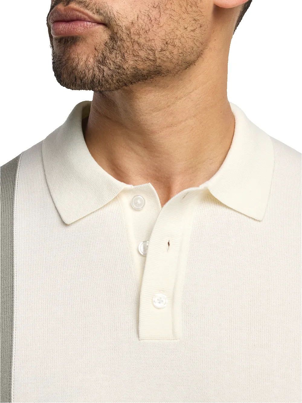 Cotton Three Button Polo - Black/white sold by Paul Fredrick product image thumbnail 3