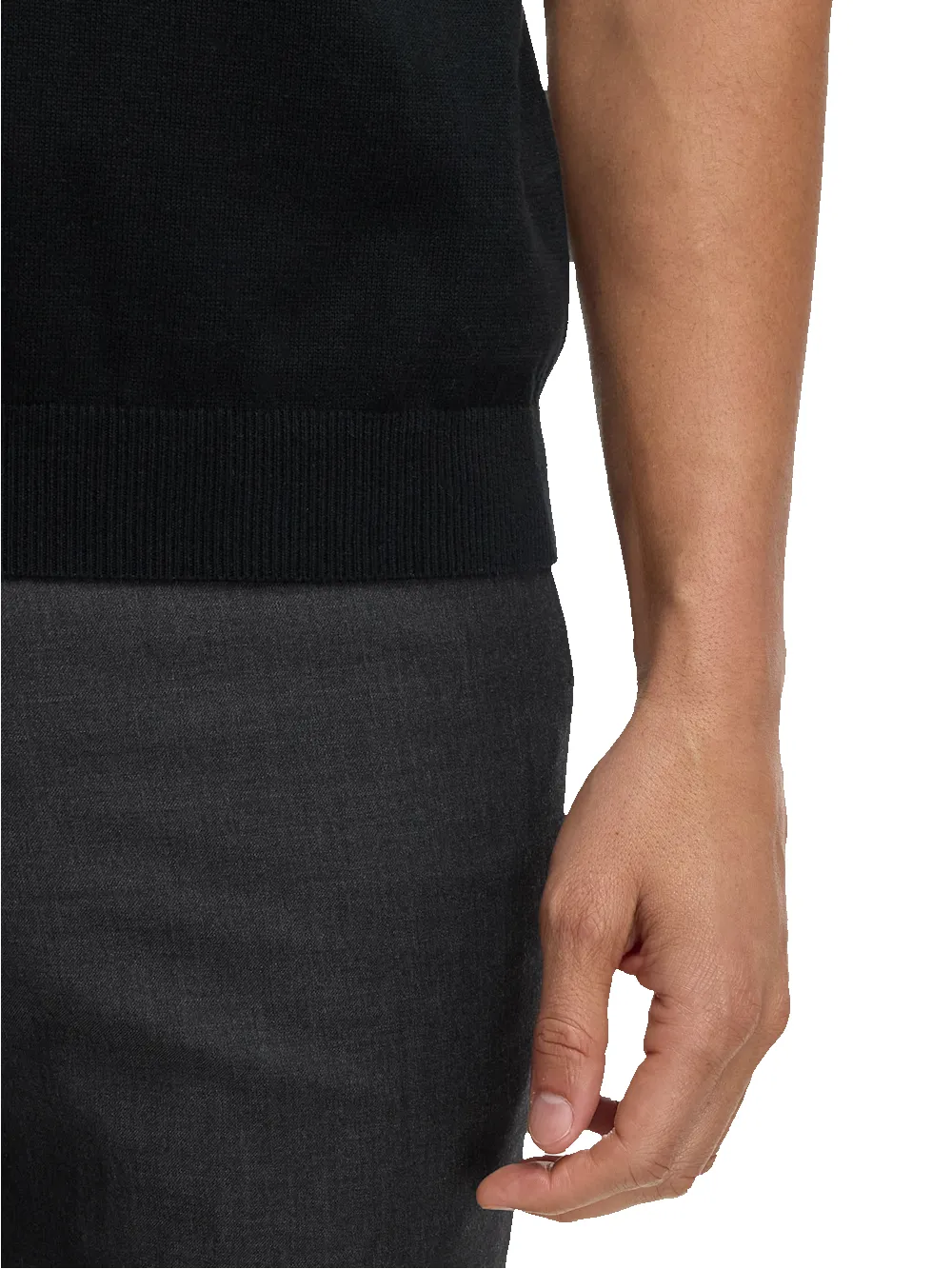 Cotton Three Button Polo - Black/white sold by Paul Fredrick product image thumbnail 4