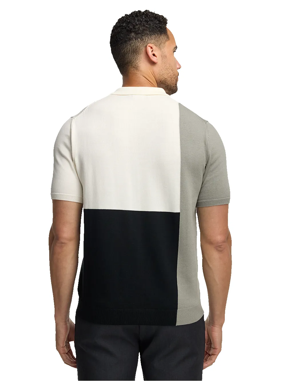 Cotton Three Button Polo - Black/white sold by Paul Fredrick product image thumbnail 5