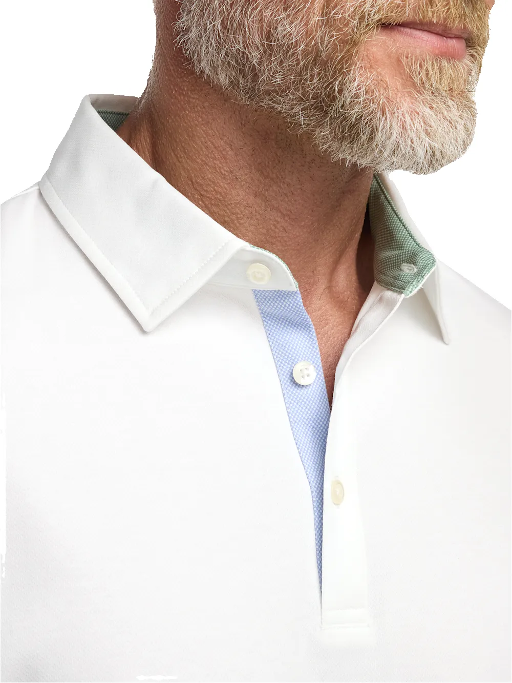 Cotton Blend Three Button Polo - White sold by Paul Fredrick product image thumbnail 3