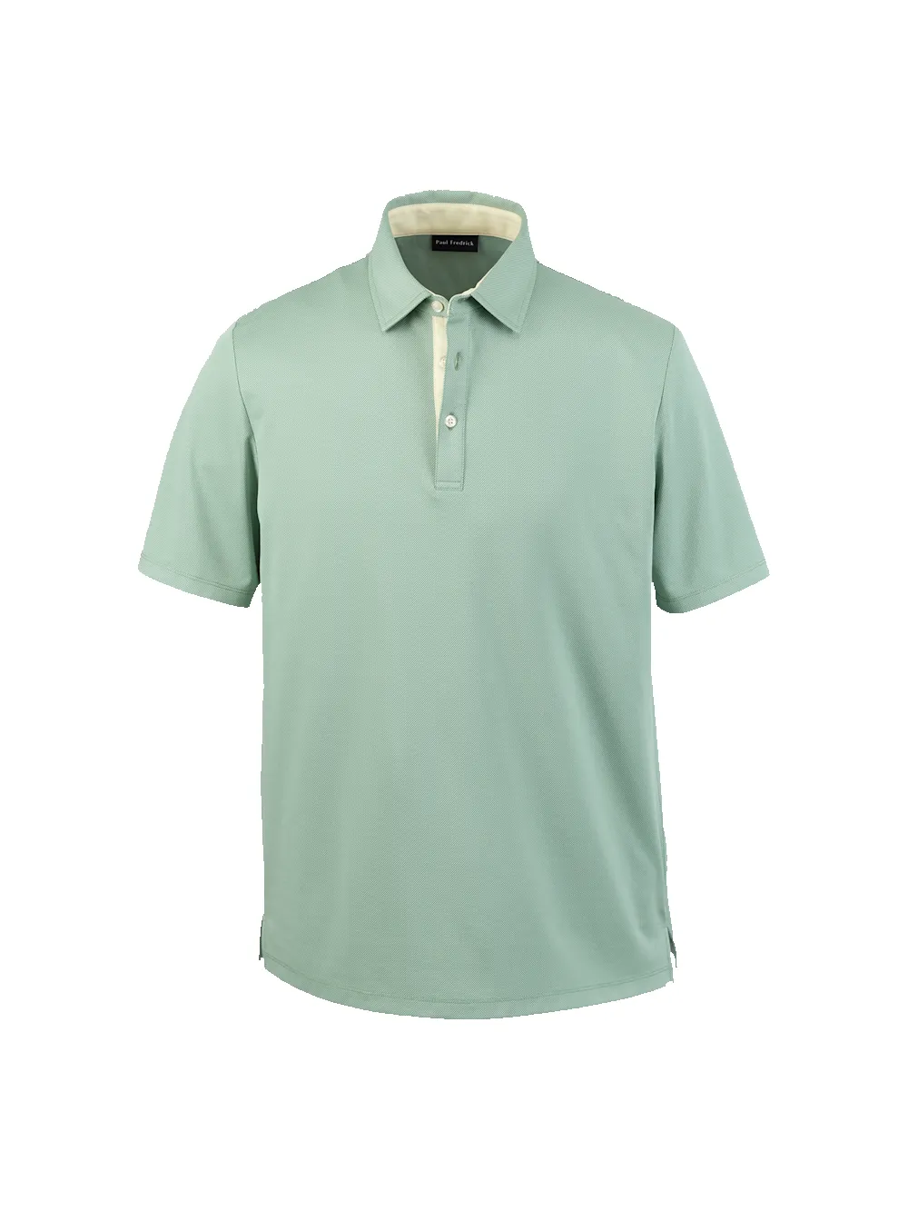 Cotton Blend Three Button Polo - Green sold by Paul Fredrick