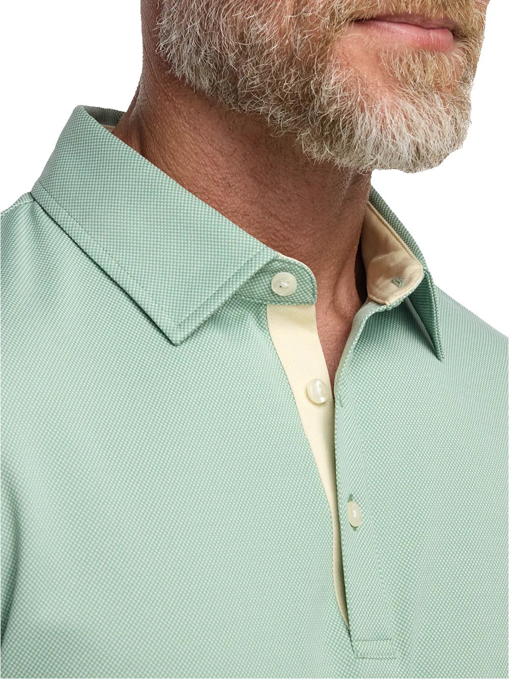 Cotton Blend Three Button Polo - Green sold by Paul Fredrick product image thumbnail 3