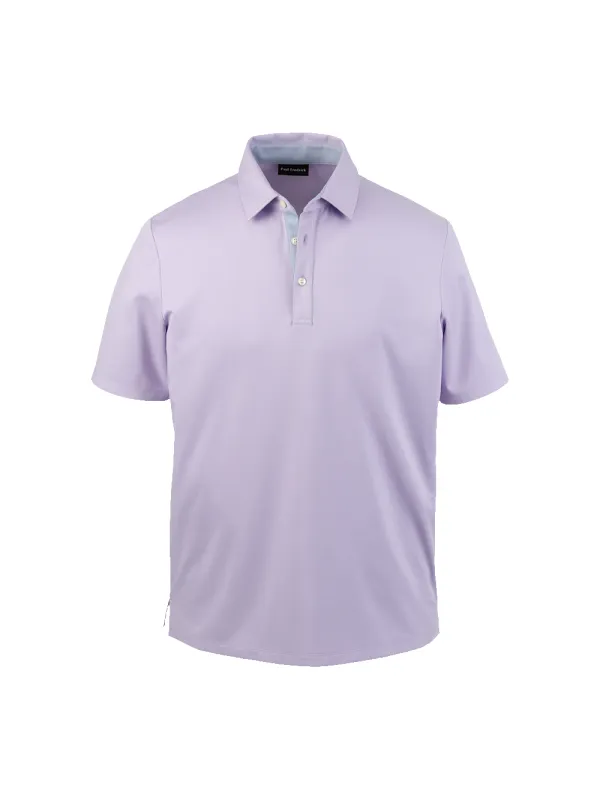 Cotton Blend Three Button Polo - Lavender sold by Paul Fredrick