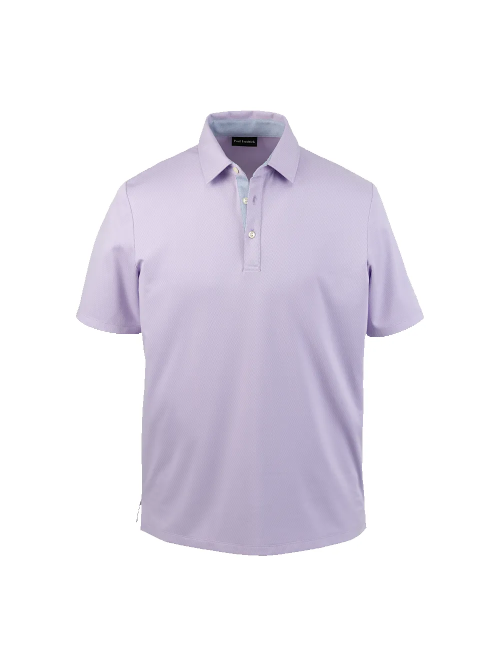 Cotton Blend Three Button Polo - Lavender sold by Paul Fredrick