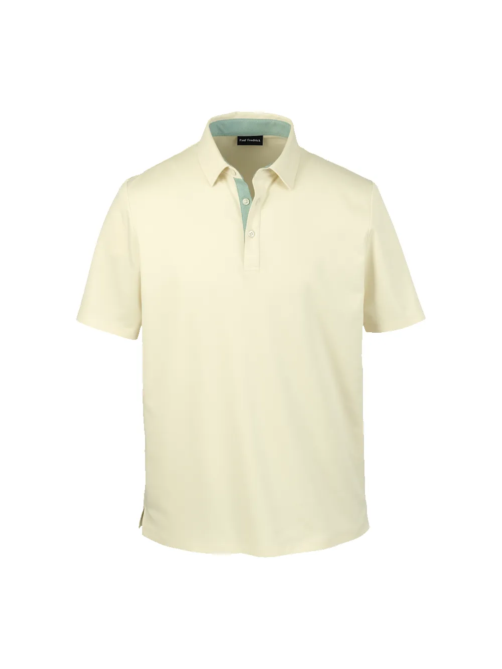 Cotton Blend Three Button Polo - Light Yellow sold by Paul Fredrick