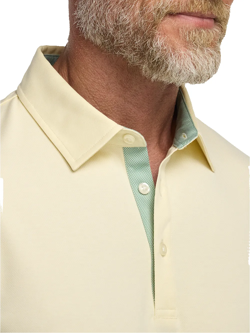 Cotton Blend Three Button Polo - Light Yellow sold by Paul Fredrick product image thumbnail 3